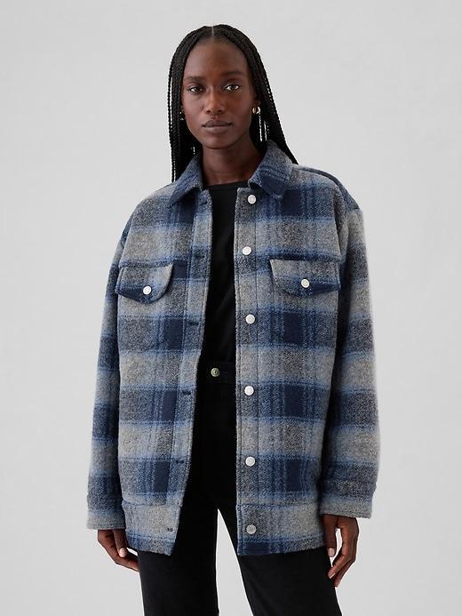 Wool Boyfriend Shirt Jacket Product Image