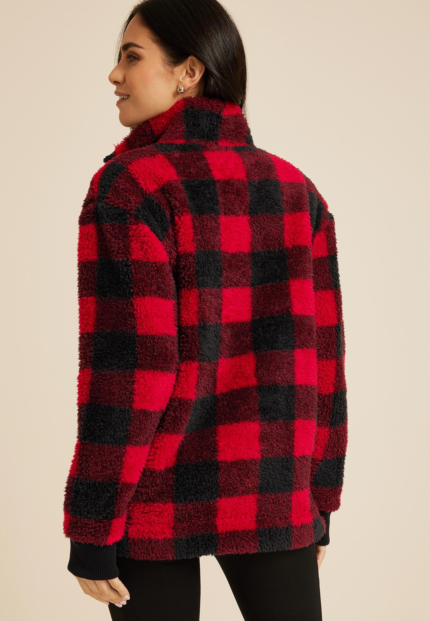 Sherpa Buffalo Plaid Pullover Sweatshirt Product Image