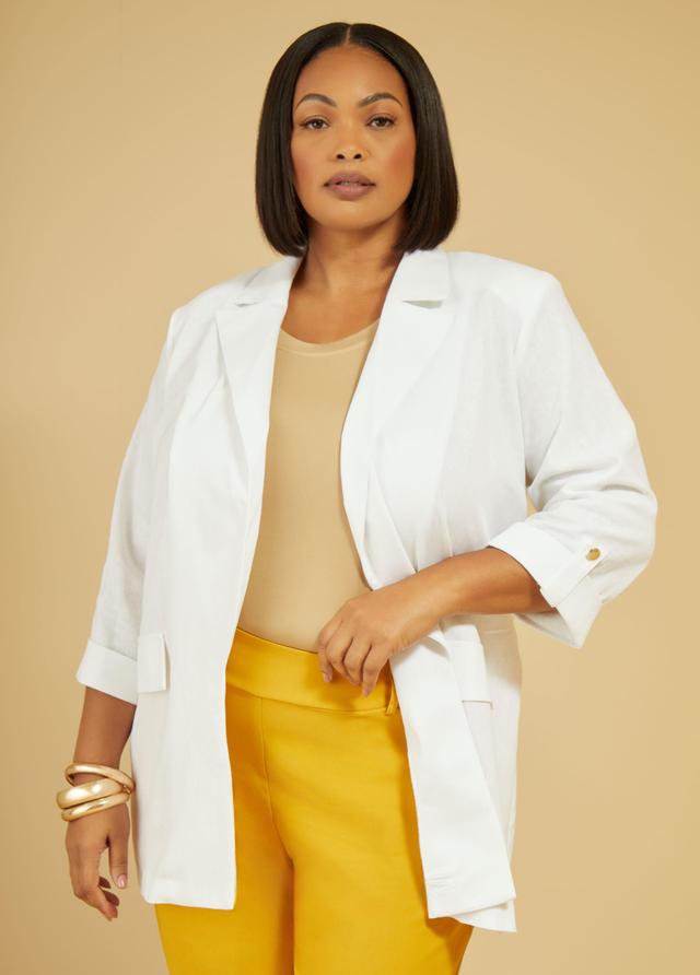 Plus Size Open Front Boyfriend Blazer Ashley Stewart Product Image