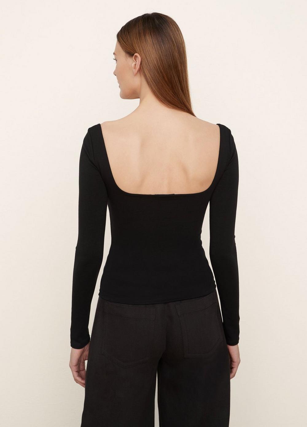 Pima Cotton Long Sleeve Square-Neck Product Image