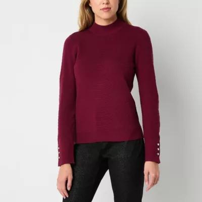 Liz Claiborne Womens Mock Neck Long Sleeve Pullover Sweater Product Image