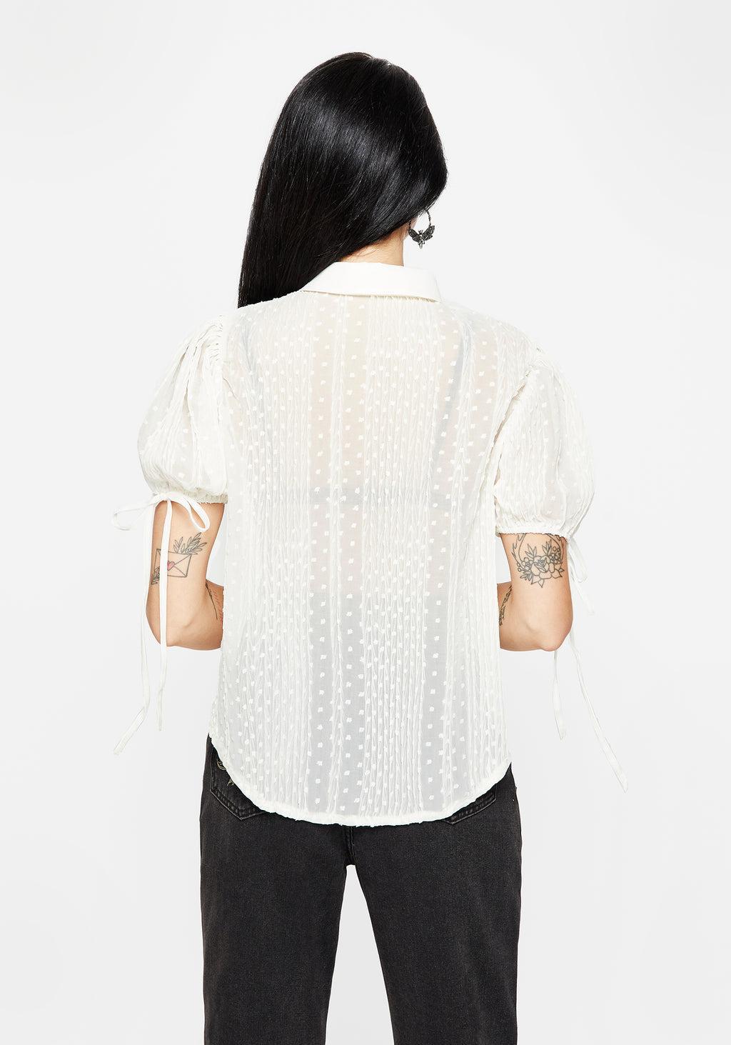 Madeleine Embroidered Chiffon Blouse Top Product Image