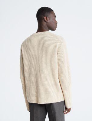 Ribbed Wool Blend Crewneck Sweater Product Image