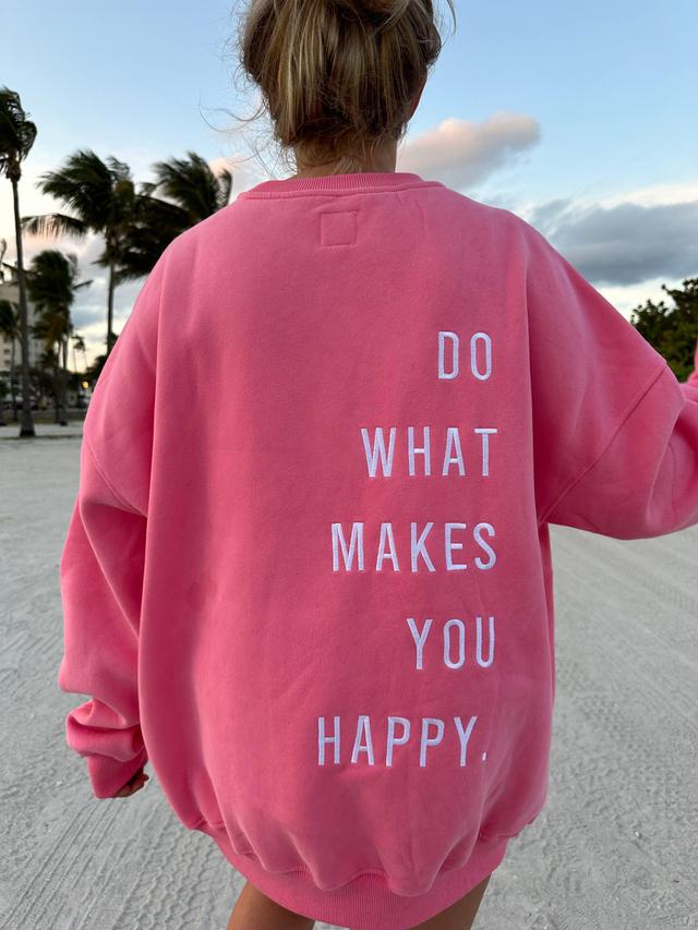 Do What Makes You Happy Embroider Sweatshirt Product Image