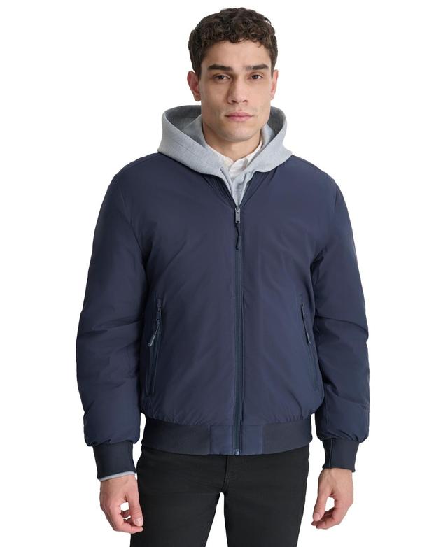 Dkny Mens Stretch Zip-Front Zip-Pocket Bomber Jacket Product Image