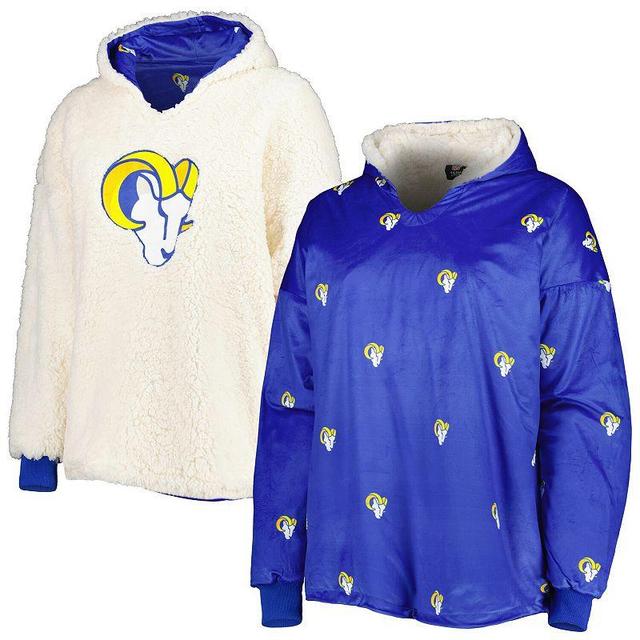 Womens FOCO Royal/White Los Angeles Rams Repeat Print Reversible Hoodeez Product Image