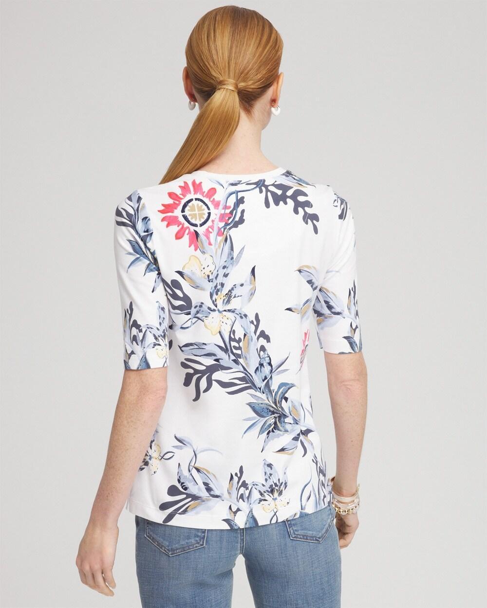 Zenergy® UPF Floral Cap Sleeve Polo Product Image