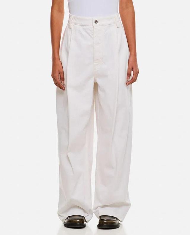 White Over Denim Pants Product Image