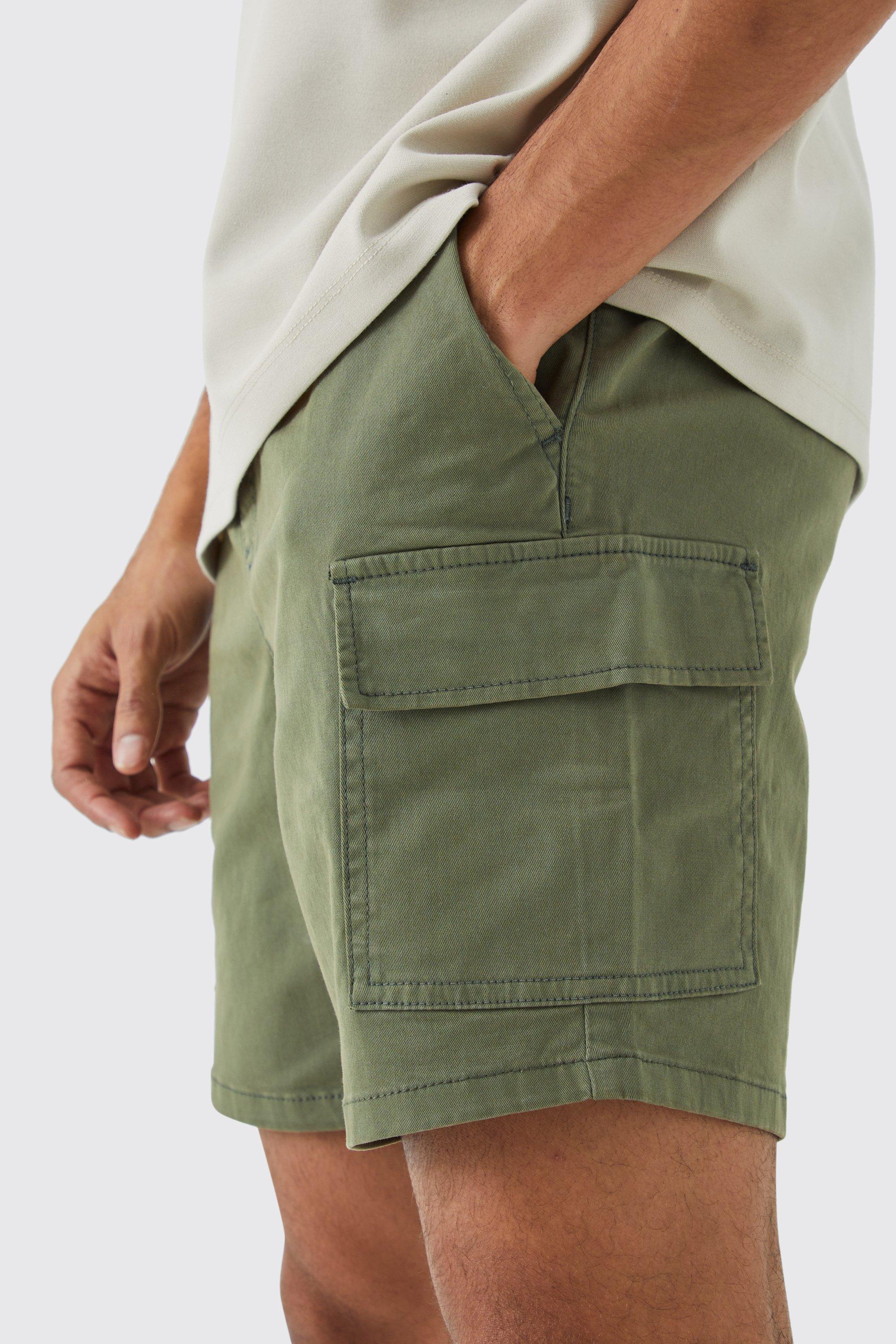 Slim Fit Elasticated Waist Cargo Shorts | boohooMAN USA Product Image