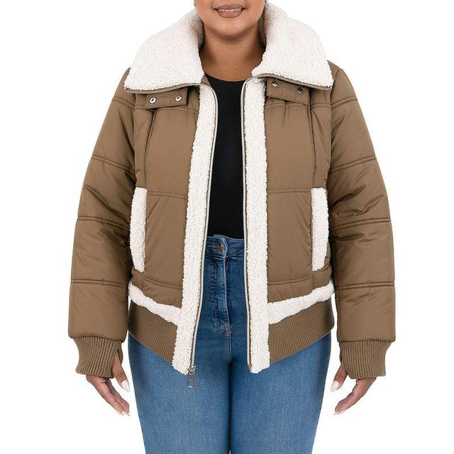 Plus Size Fleet Street Cropped Puffer Jacket, Womens Product Image