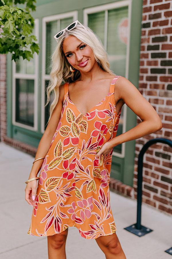 Blossom Bliss Mini Dress In Orange Product Image