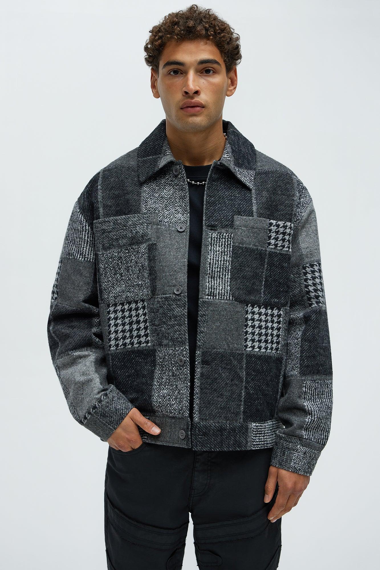 They're Satisfied Patch Jacket - Grey Product Image