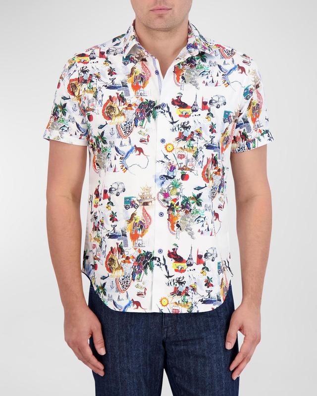 Mens Trippin Graphic Cotton-Blend Shirt Product Image