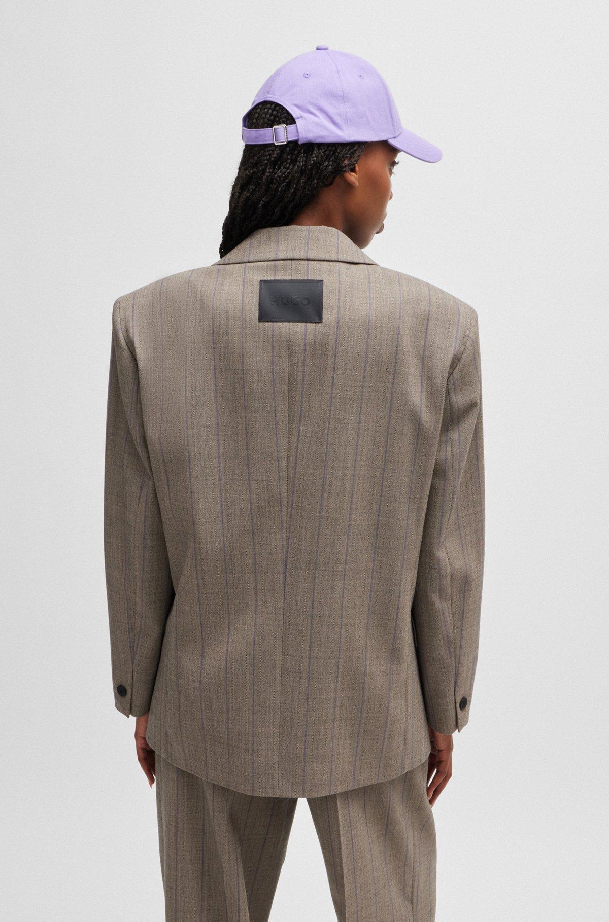 Oversize-fit jacket in striped stretch fabric Product Image