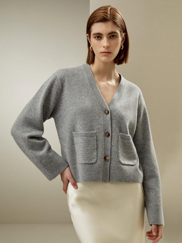 Cropped Wool-Cashmere Blend Cardigan Product Image