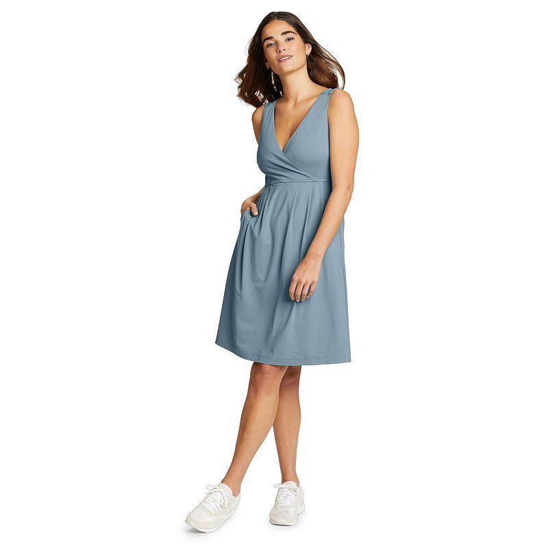 Womens Eddie Bauer Aster Crossover Tank Dress Blue Product Image