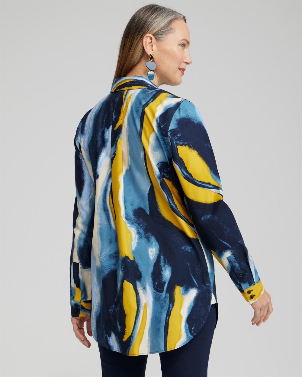 No Iron™ Stretch Swirl Print Tunic Product Image