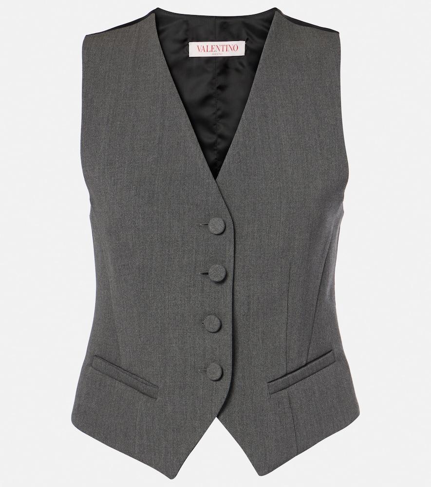 VALENTINO Wool Gabardine Vest In Grey Product Image