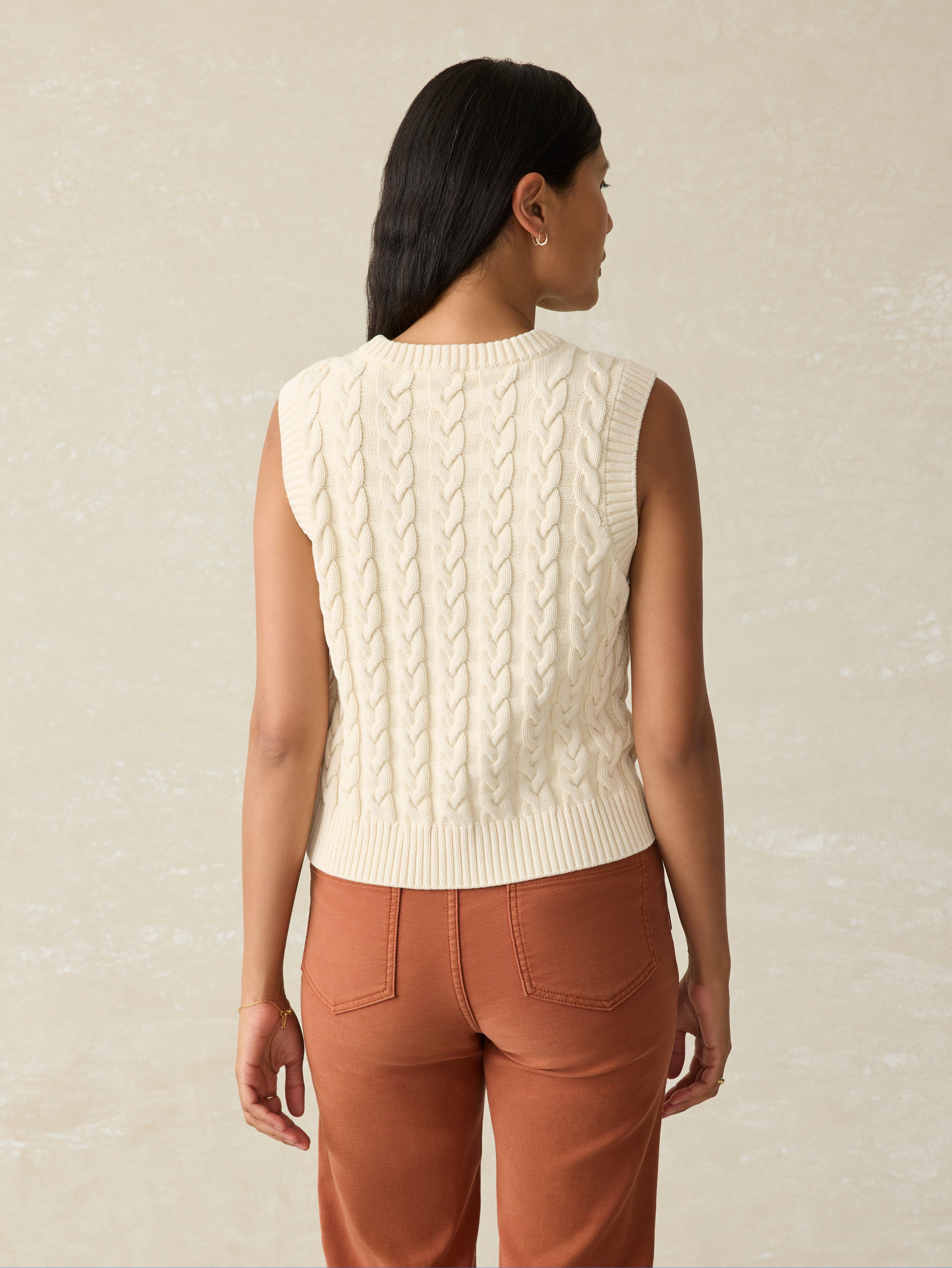 Sunwashed Sweater Vest - White Shell Female Product Image