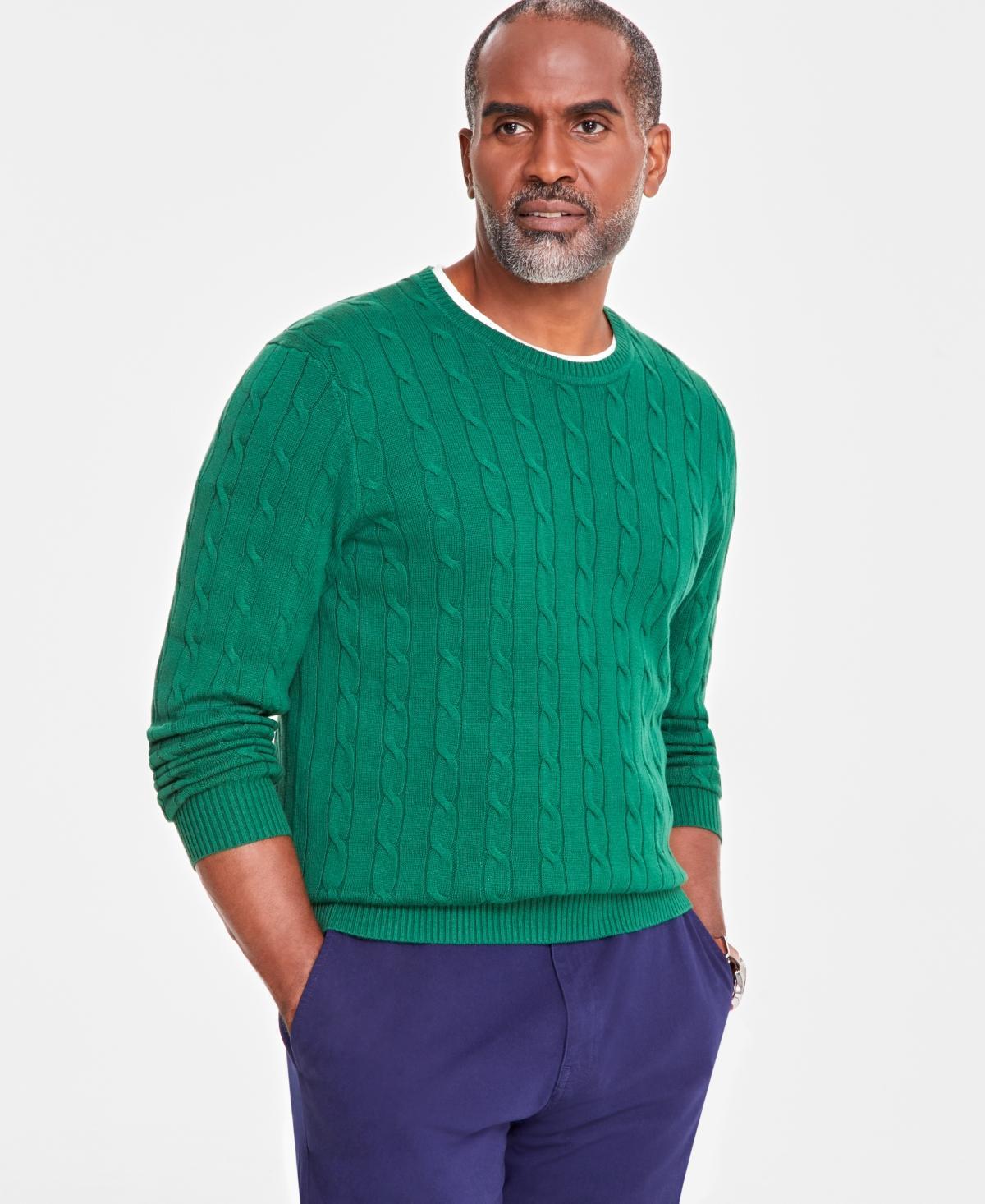 Club Room Mens Cable-Knit Cotton Sweater, Created for Macys Product Image