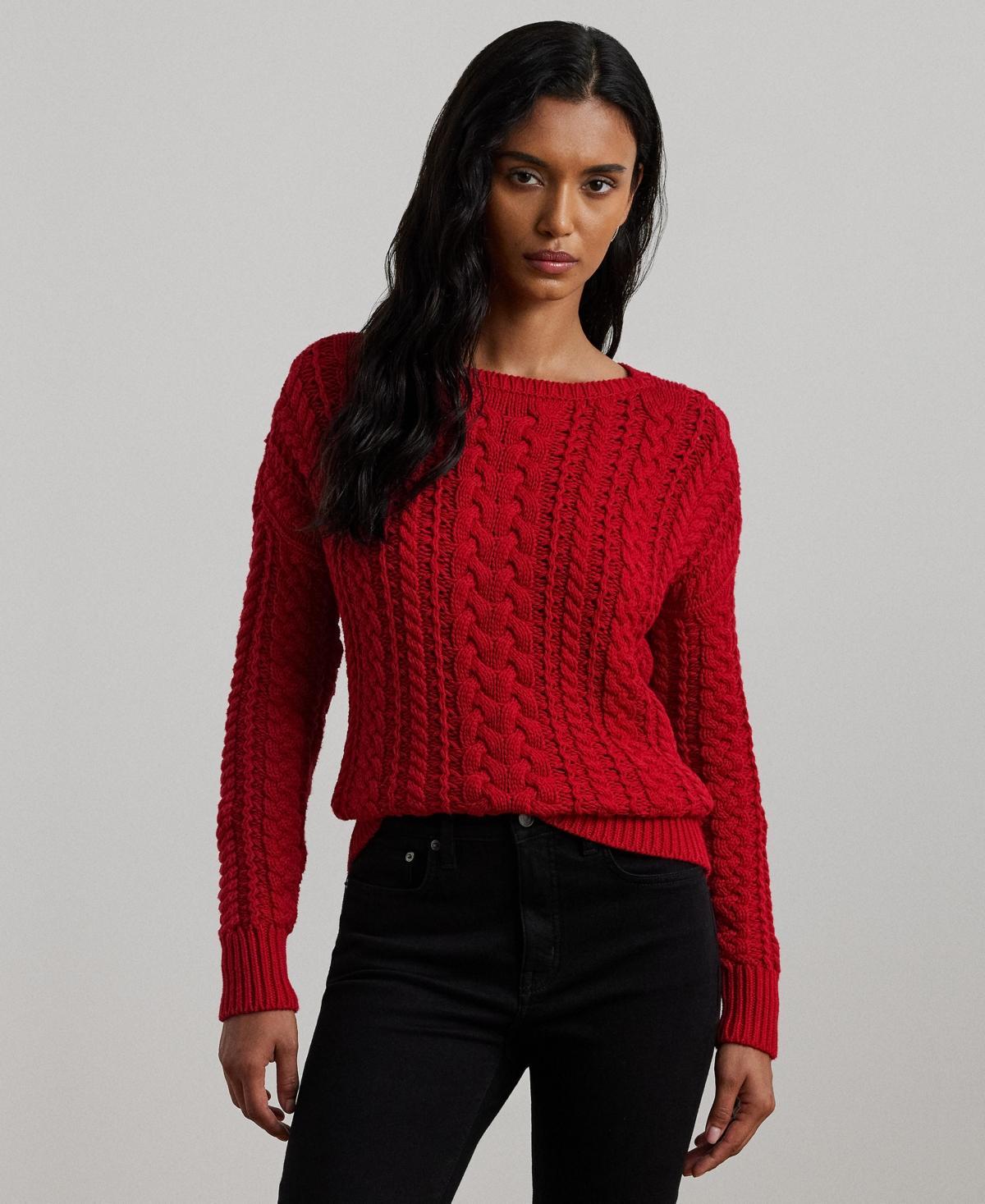 Lauren Ralph Lauren Womens Cable-Knit Cotton-Blend Sweater product image