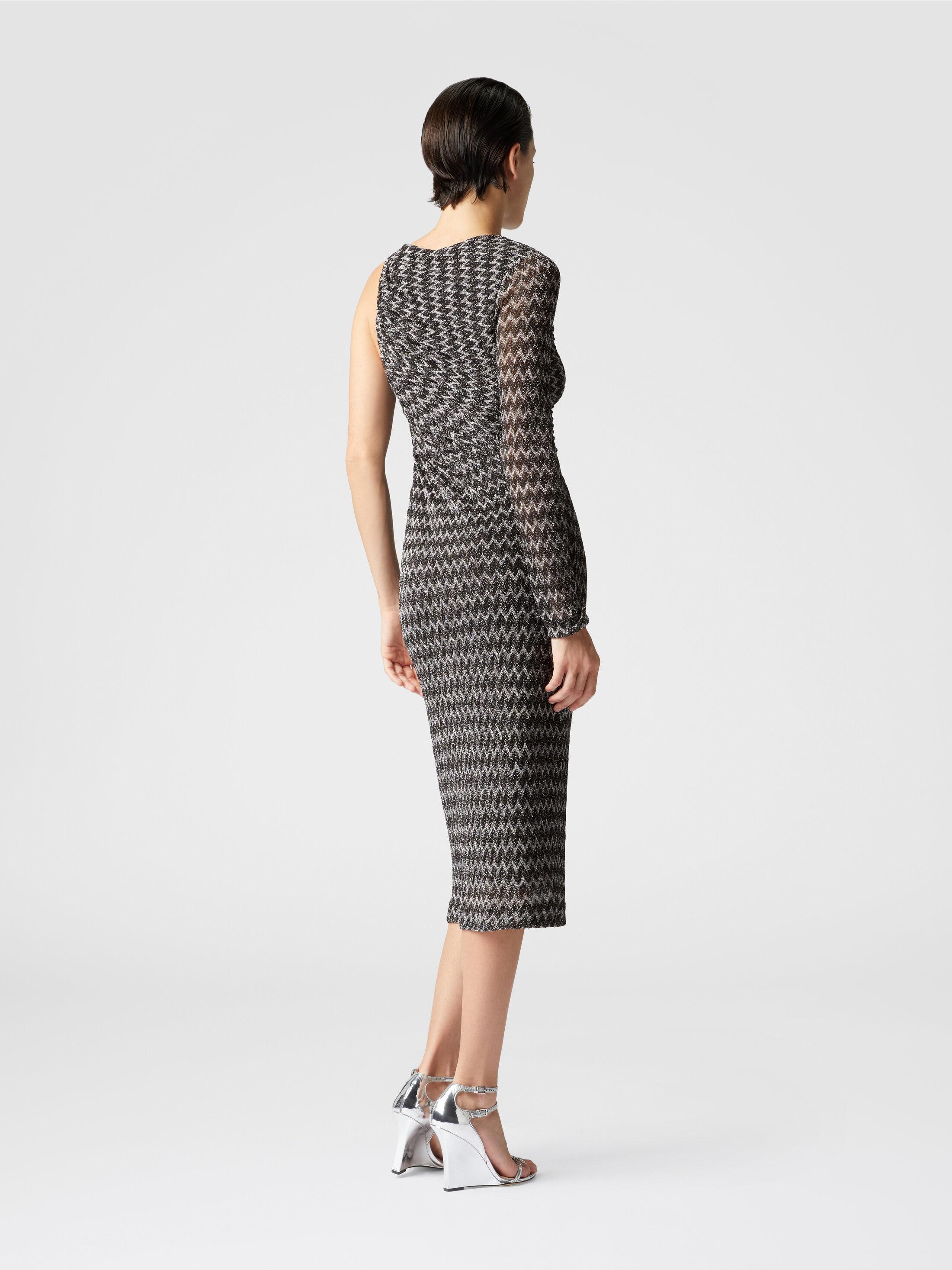 One-shoulder midi dress in lamé viscose Product Image