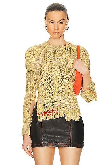 Marni Round Neck Sweater in Yellow Product Image