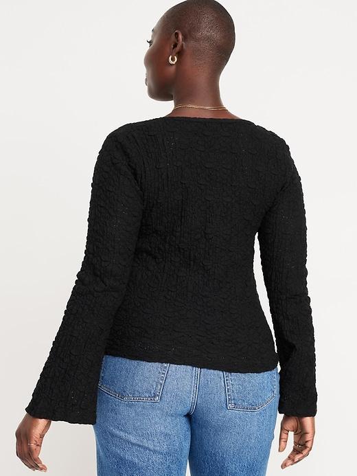 Textured Lace Scoop-Neck Top Product Image