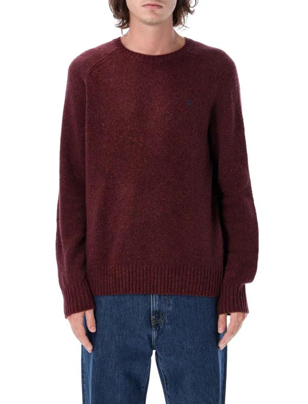 POLO RALPH LAUREN Crewneck Pullover Melange In Red Product Image