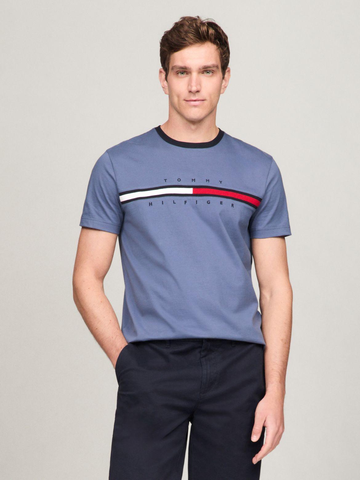 Tommy Hilfiger Men's Embroidered Flag Logo T-Shirt Product Image