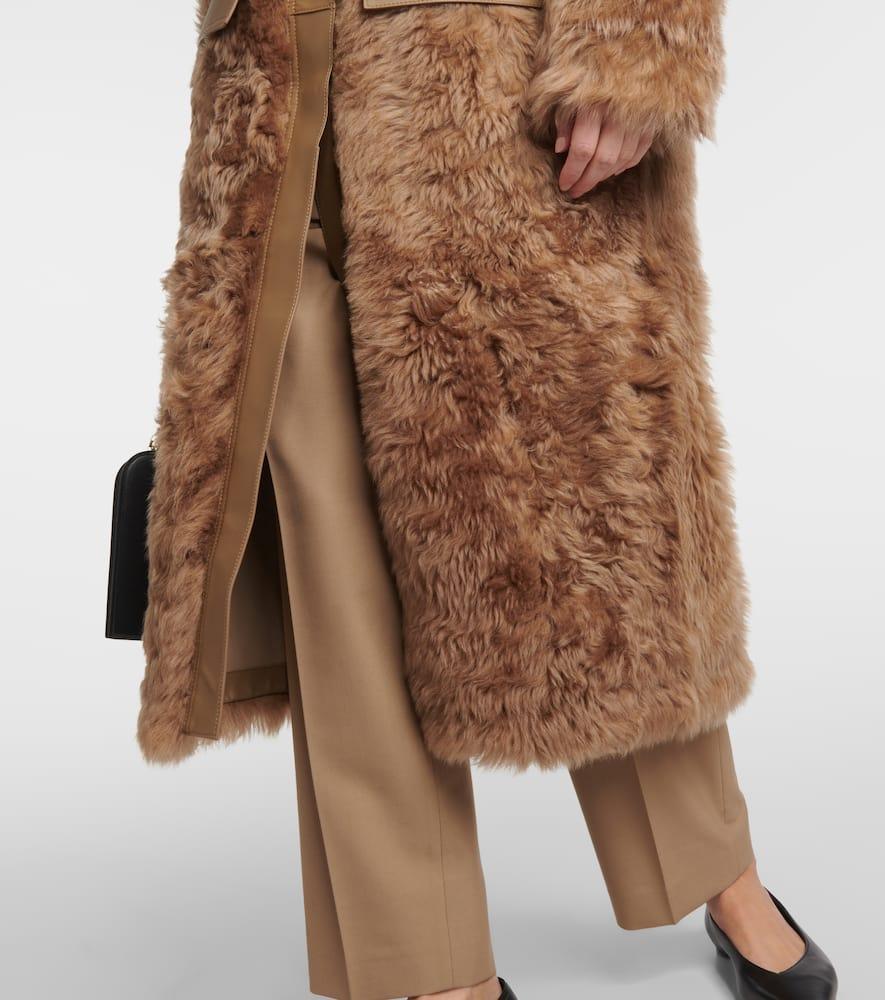 Faux-fur Coat Beige Product Image