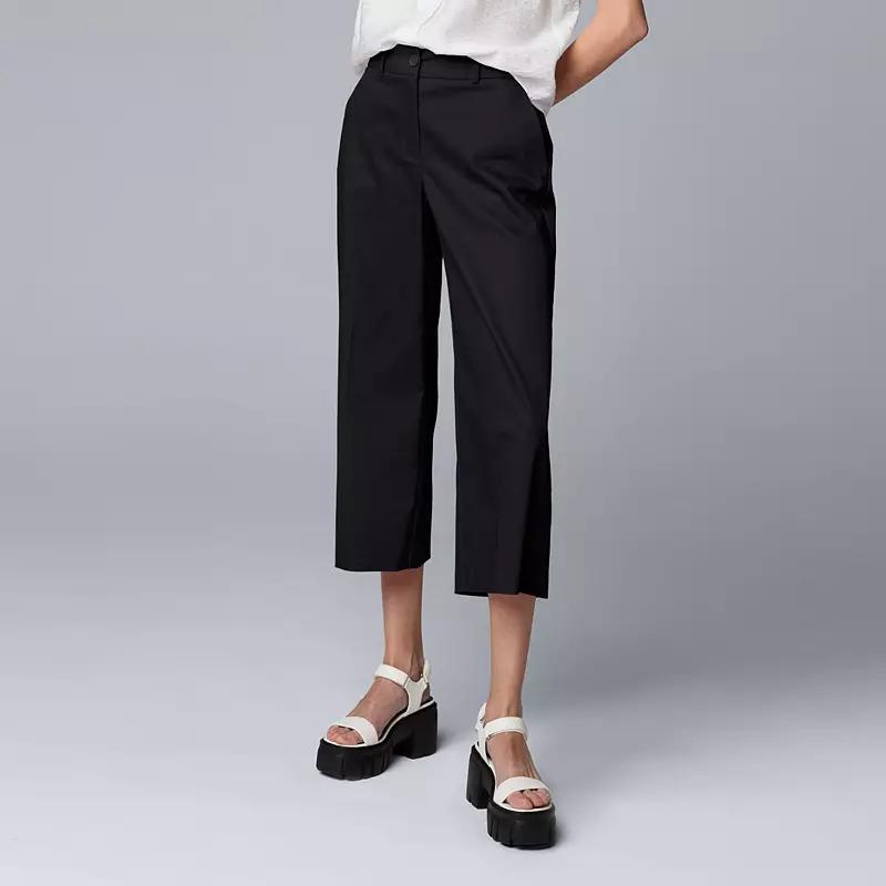 Womens Simply Vera Vera Wang Sateen Wide Leg Capri Pants product image