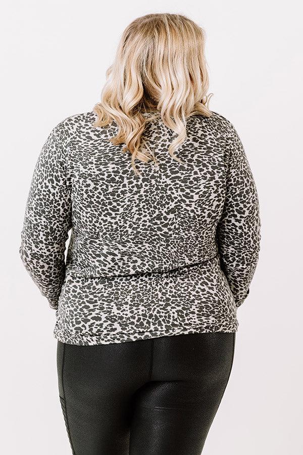 Play It Cozy Leopard Sweatshirt  Curves Product Image