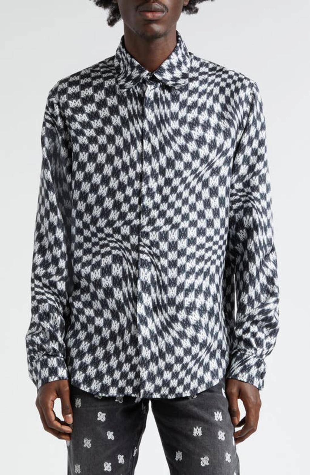 AMIRI Wavy Ma Silk Shirt In Black Product Image