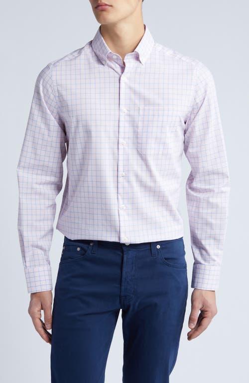 Scott Barber Windowpane Check Stretch Cotton Button-Down Shirt Product Image