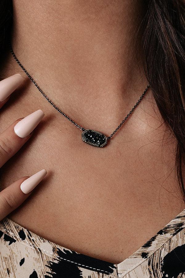 Kendra Scott Elisa Pendant Necklace in Black Drusy Product Image