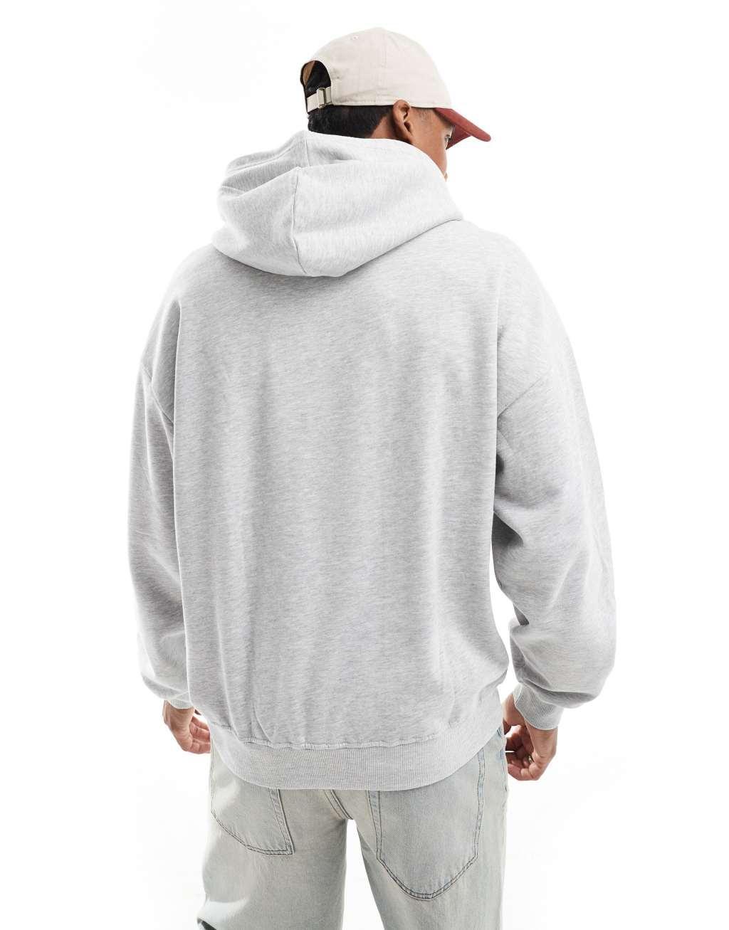 Only & Sons oversized hoodie in light gray melange Product Image