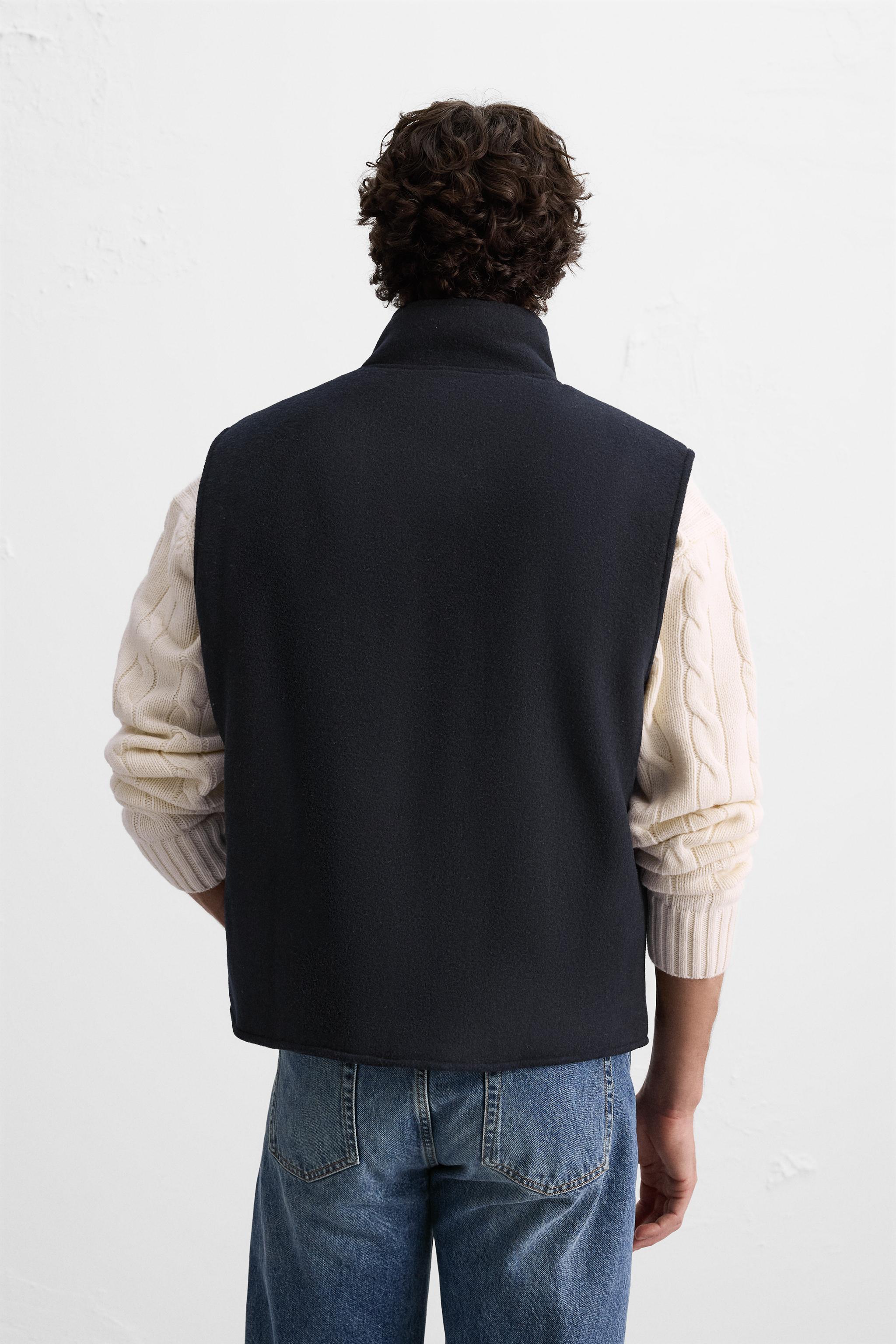 ZIPPERED FELT TEXTURE VEST Product Image