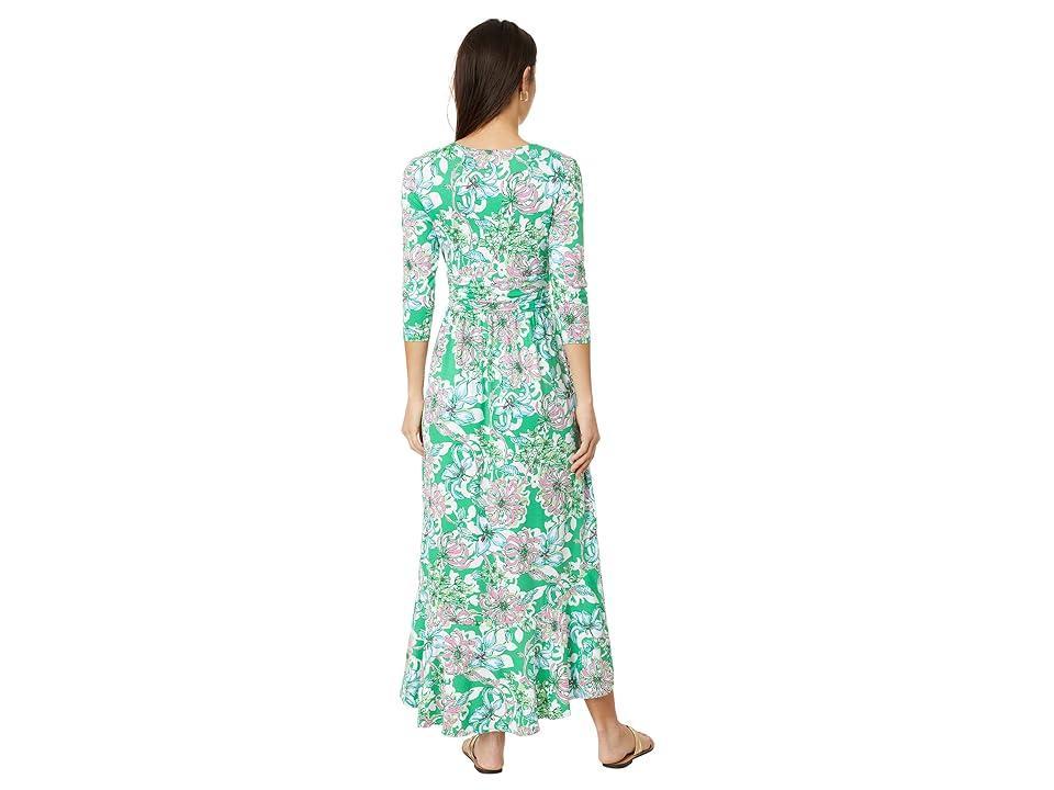 Lilly Pulitzer Moana 3/4 Sleeve Maxi Dress (Spearmint Blossom Views) Women's Dress Product Image