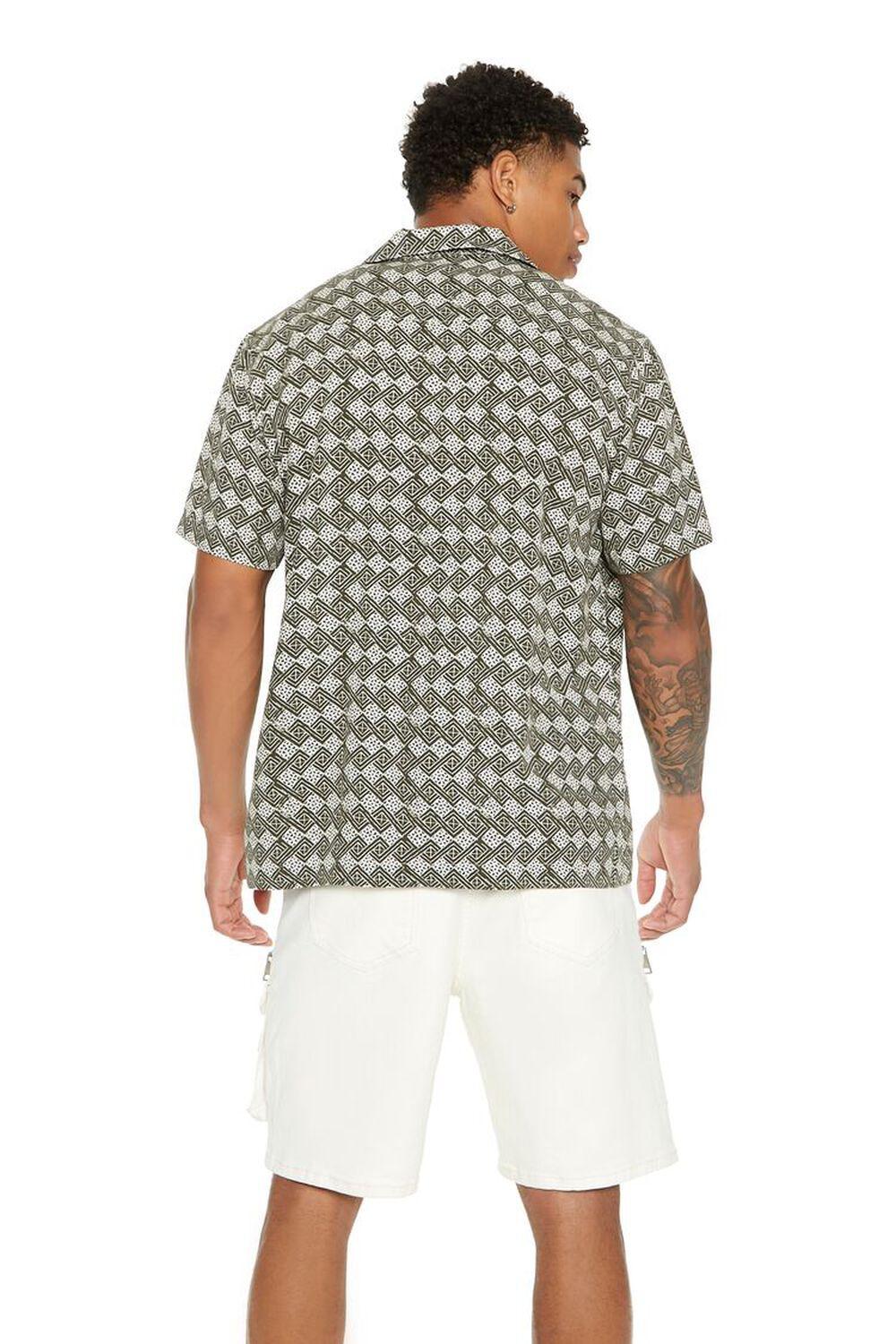 Geo Print Cuban-Collar Shirt | Forever 21 Product Image