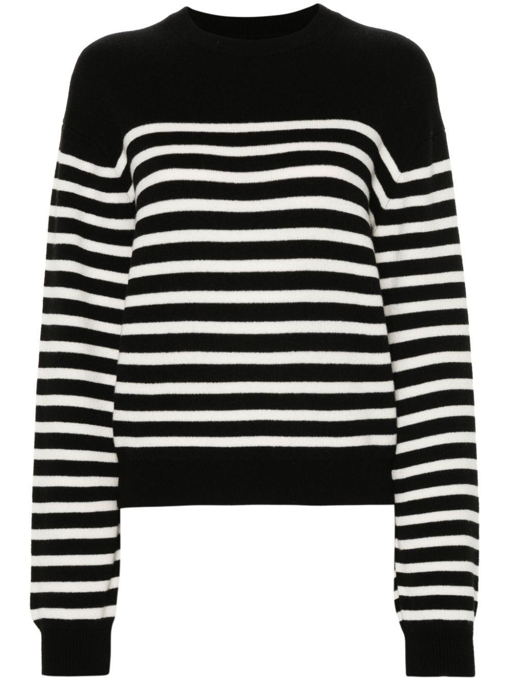 KHAITE Viola Cashmere Blend Sweater In Black Ivory Product Image