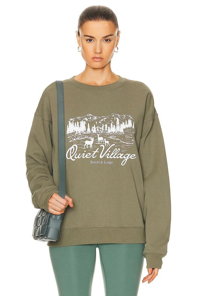 Museum of Peace and Quiet Quiet Village Sweater in Olive. Size L, M, XS. Product Image