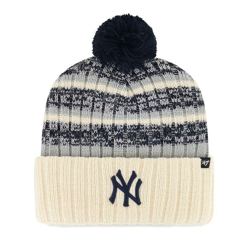 Mens 47 Natural New York Yankees Tavern Cuffed Knit Hat with Pom Product Image