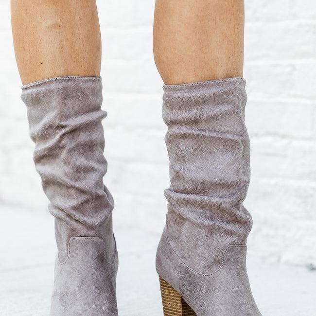 Christie Taupe Slouchy Suede Bootie FINAL SALE Product Image