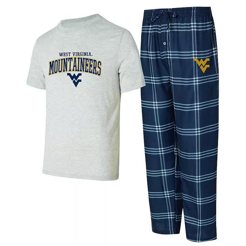 Mens Concepts Sport West Virginia Mountaineers T-Shirt & Pants Sleep Set Blue Product Image