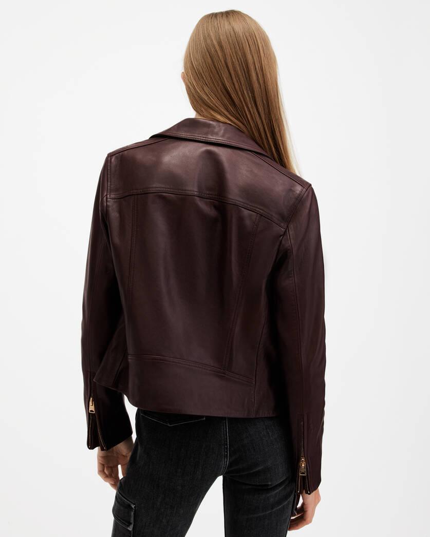 Dalby Slim Fit Leather Biker Jacket Product Image