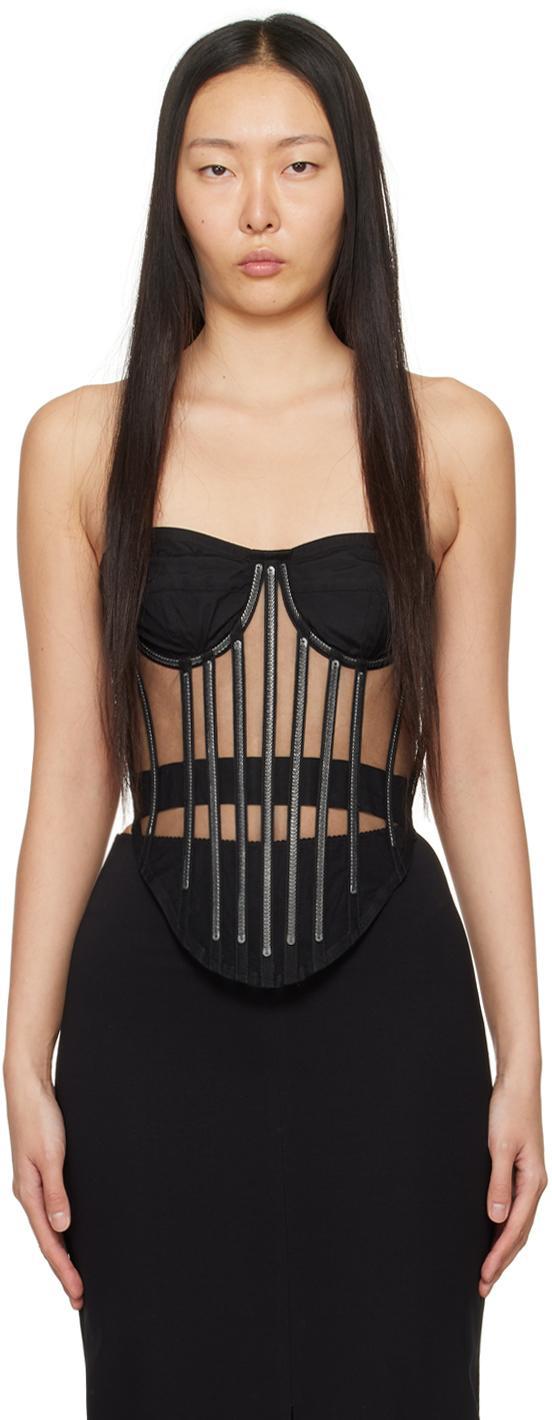 DOLCE & GABBANA Tulle Boned Corset In Black Product Image