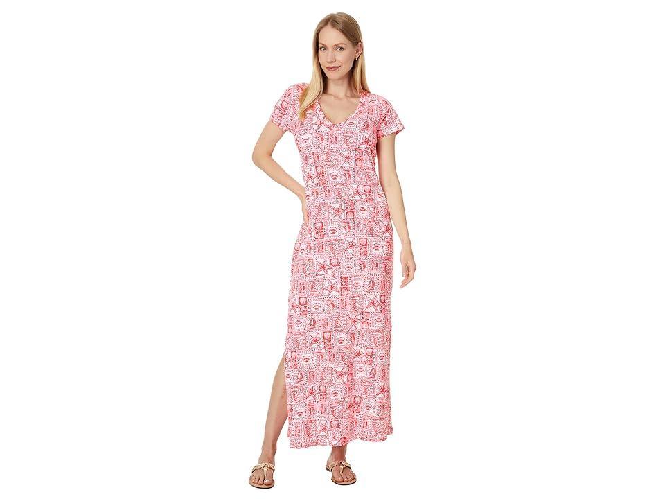 Lilly Pulitzer Etta Short Sleeve Maxi Dr (Mizner Red Seaside Harbour) Women's Dress Product Image