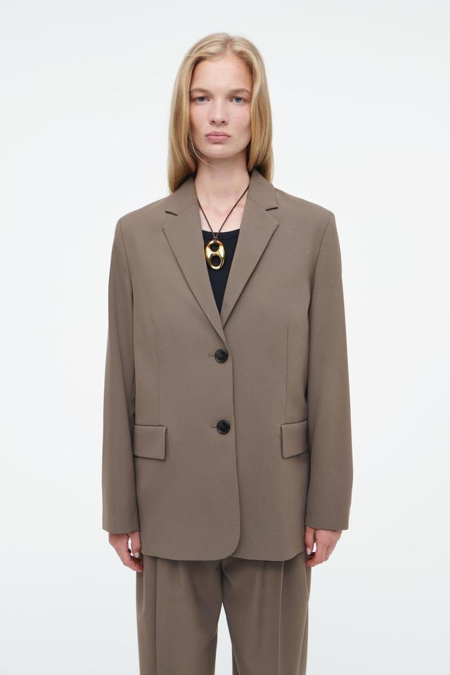 SINGLE-BREASTED WOOL-BLEND BLAZER Product Image