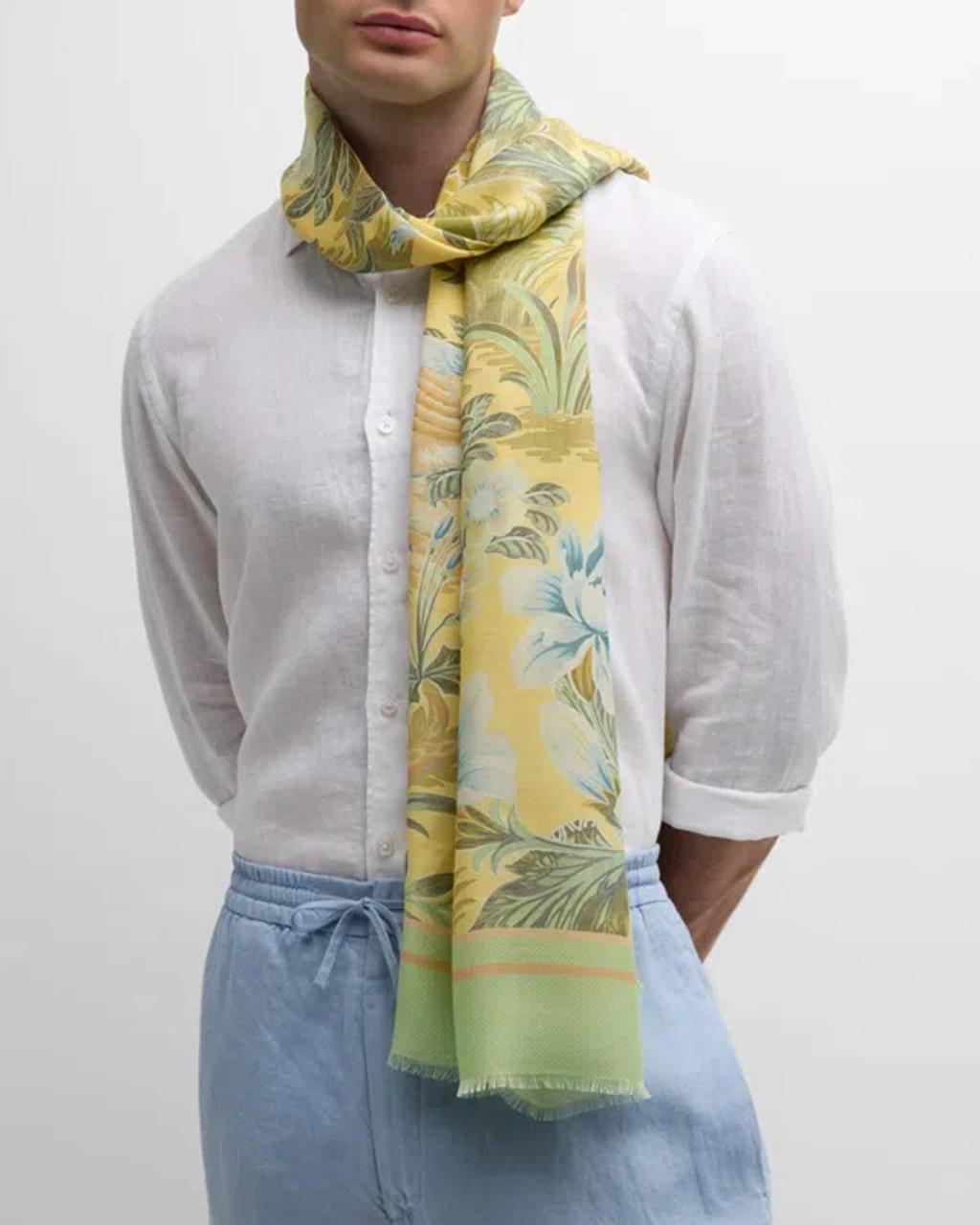 Men's Floral Modal-Silk Scarf Product Image